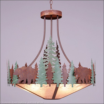 Crestline-Bear Seven Light Chandelier in Pine Green/Rust Patina (172|A40526AL-HR-04)