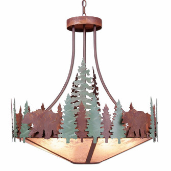 Crestline-Bear Seven Light Chandelier in Pine Green/Rust Patina (172|A40526AL-HR-04)