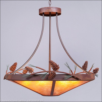 Crestline-Pine Cone Seven Light Chandelier in Pine Green/Rust Patina (172|A40520AM-HR-04)