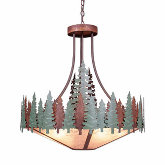 Crestline-Pine Tree Seven Light Chandelier in Pine Green/Rust Patina (172|A40442AL-HR-04)