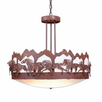 Crestline-Horse/Mountain Six Light Chandelier in Rust Patina (172|A40436FC-02)