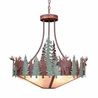 Crestline-Moose Seven Light Chandelier in Pine Green/Rust Patina (172|A40428AL-HR-04)
