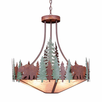 Crestline-Bear Seven Light Chandelier in Pine Green/Rust Patina (172|A40426AL-HR-04)