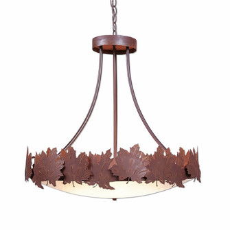 Crestline-Maple Leaf Six Light Chandelier in Rust Patina (172|A40405FC-HR-02)