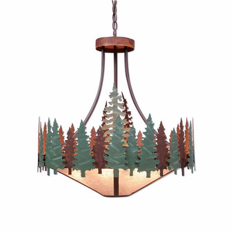Crestline-Pine Tree Seven Light Chandelier in Pine Green/Rust Patina (172|A40342AL-HR-04)