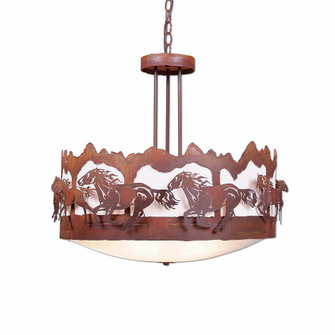 Crestline-Horse/Mountain Five Light Chandelier in Rust Patina (172|A40336FC-02)