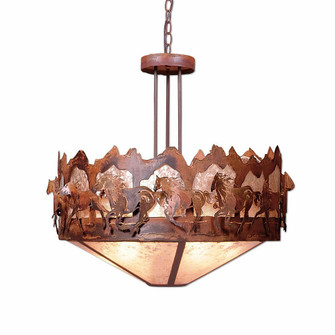 Crestline-Horse/Mountain Seven Light Chandelier in Rust Patina (172|A40336AL-02)