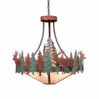 Crestline-Elk Seven Light Chandelier in Pine Green/Rust Patina (172|A40334AL-HR-04)