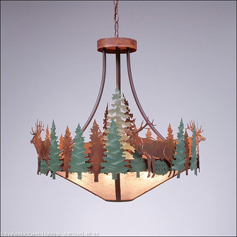 Crestline-Elk Seven Light Chandelier in Pine Green/Rust Patina (172|A40334AL-HR-04)