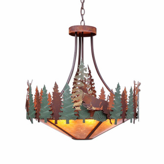 Crestline-Deer Seven Light Chandelier in Pine Green/Rust Patina (172|A40331AM-HR-04)