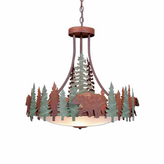 Crestline-Bear Five Light Chandelier in Pine Green/Rust Patina (172|A40326FC-HR-04)