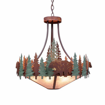 Crestline-Bear Seven Light Chandelier in Pine Green/Rust Patina (172|A40326AL-HR-04)