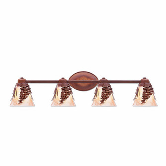 Sienna-Spruce-Cone Four Light Bath Vanity Light in Pine Tree Green-Rust Patina (172|A38840AS-02)