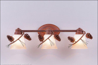 Sienna-Pine Cone Three Light Bath Vanity Light in Pine Green/Rust Patina (172|A38720TT-04)