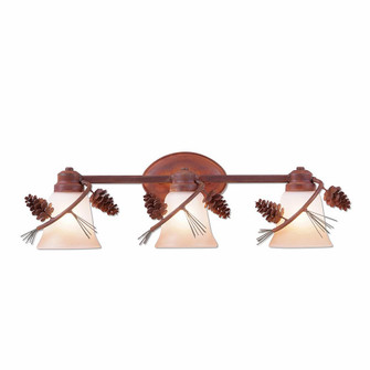 Sienna-Pine Cone Three Light Bath Vanity Light in Pine Green/Rust Patina (172|A38720TT-04)