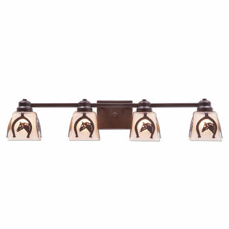 Woodland-Horse Horseshoe Four Light Bath Vanity Light in Dark Bronze Metallic (172|A36417TS-28)