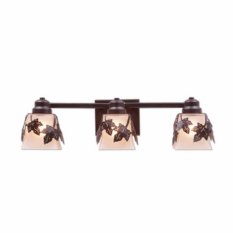Woodland-Maple Leaf Dark Bronze Metallic Three Light Bath Vanity Light in Dark Bronze Metallic (172|A36305TS-28)