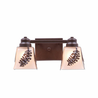 Woodland-Spruce Cone Two Light Bath Vanity Light in Dark Bronze Metallic (172|A36240TS-28)