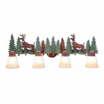 Crestline-Deer Four Light Bath Vanity Light in Pine Tree Green-Rust Patina (172|A32431TT-04)