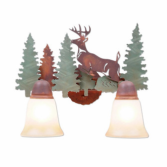 Crestline-Deer Two Light Bath Vanity Light in Pine Tree Green-Rust Patina (172|A32231TT-04)