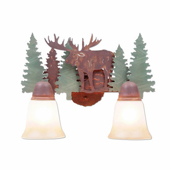 Crestline-Moose Two Light Bath Vanity Light in Pine Tree Green-Rust Patina (172|A32228TT-04)
