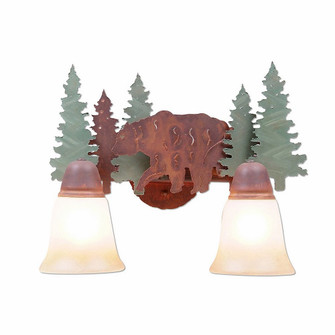 Crestline-Bear Two Light Bath Vanity Light in Pine Tree Green-Rust Patina (172|A32226TT-04)