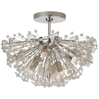 Dickinson Nine Light Semi Flush Mount in Polished Nickel (268|KS 4005PN-CG)