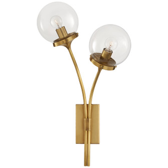 Prescott Two Light Wall Sconce in Soft Brass (268|KS 2408SB-CG) Prescott Two Light Wall Sconce in Soft Brass (268|KS 2408SB-CG)