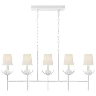 Illana Five Light Linear Chandelier in Plaster White (268|JN 5630PW-L)