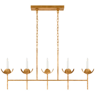 Illana Five Light Linear Chandelier in Antique Gold Leaf (268|JN 5630AGL)