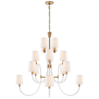 Clarice 16 Light Chandelier in Clear Acrylic with Antique Brass (268|JN 5030CG/AB-L)