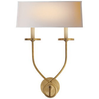 Symmetric Twist Two Light Wall Sconce in Antique-Burnished Brass (268|CHD 1612AB-NP)