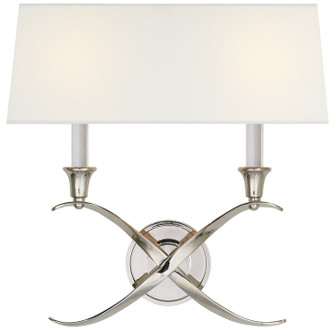 Cross Bouillotte Two Light Wall Sconce in Polished Nickel (268|CHD 1191PN-L)