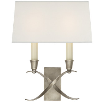 Cross Bouillotte Two Light Wall Sconce in Antique Nickel (268|CHD 1190AN-L)