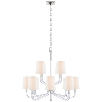 Reagan 12 Light Chandelier in Polished Nickel and Crystal (268|CHC 5903PN/CG-L)