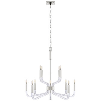 Reagan 12 Light Chandelier in Polished Nickel and Crystal (268|CHC 5903PN/CG) Reagan 12 Light Chandelier in Polished Nickel and Crystal (268|CHC 5903PN/CG)