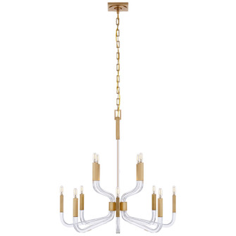 Reagan 12 Light Chandelier in Antique-Burnished Brass and Crystal (268|CHC 5903AB/CG)