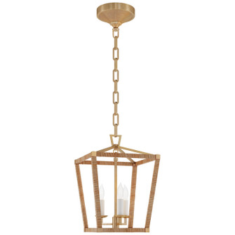 Darlana Wrapped LED Lantern in Antique-Burnished Brass and Natural Rattan (268|CHC 5875AB/NRT)