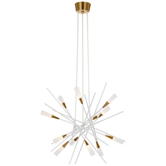 Stellar LED Chandelier in Matte White and Antique Brass (268|CHC 5605WHT)