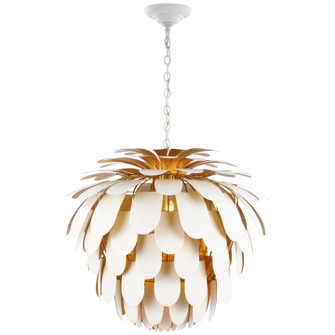 Cynara Six Light Chandelier in White and Gild (268|CHC 5158WHT/G)