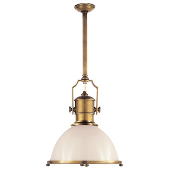 Country Industrial One Light Pendant in Antique-Burnished Brass (268|CHC 5136AB-WG)
