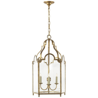French Market Three Light Lantern in Gilded Iron (268|CHC 3414GI)