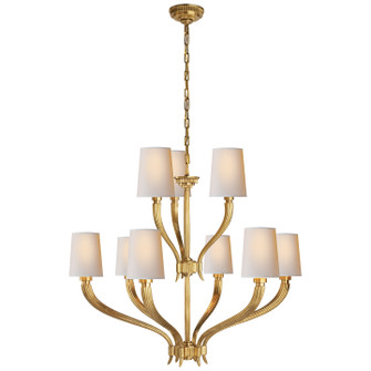 Ruhlmann Nine Light Chandelier in Antique-Burnished Brass (268|CHC 2465AB-NP)