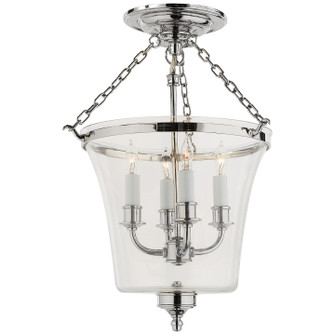 Sussex Bell Jar Four Light Semi-Flush Mount in Polished Nickel (268|CHC 2209PN)