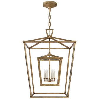 Darlana Double Cage Four Light Lantern in Gilded Iron (268|CHC 2179GI)