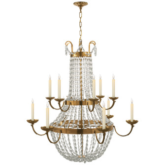 Paris Flea Market 12 Light Chandelier in Antique-Burnished Brass (268|CHC 1508AB-SG)