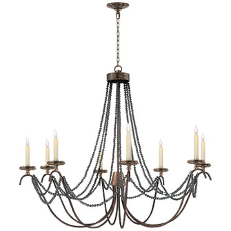 Marigot Eight Light Chandelier in Hand Painted Rust Finish (268|CHC 1413R)