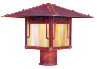 Pagoda One Light Post Mount in Satin Black (37|PDP-12GRC-BK)
