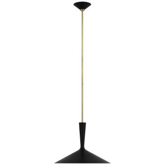 Rosetta LED Pendant in Matte Black and Hand-Rubbed Antique Brass (268|ARN 5541BLK/HAB)