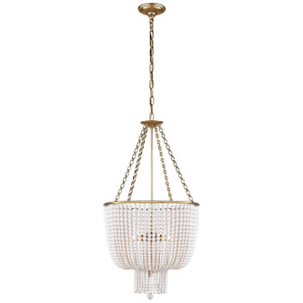 Jacqueline Four Light Chandelier in Hand-Rubbed Antique Brass (268|ARN 5102HAB-WG)